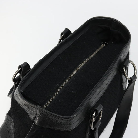 BURBERRY Blue Label Hand Bag Canvas Black Auth bs34542
