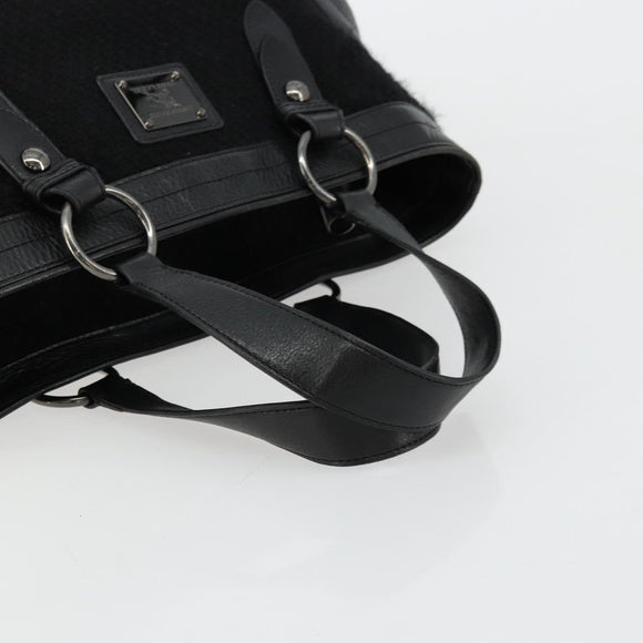 BURBERRY Blue Label Hand Bag Canvas Black Auth bs34542