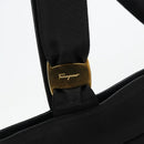 Salvatore Ferragamo Vala Tote Bag Canvas Black Gold Auth bs34543-17