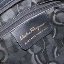 Salvatore Ferragamo Vala Tote Bag Canvas Black Gold Auth bs34543-12