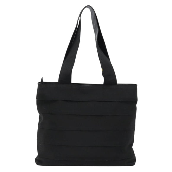 Salvatore Ferragamo Vala Tote Bag Canvas Black Gold Auth bs34543
