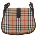 Burberrys Nova Check Shoulder Bag Canvas Leather Beige Gold Auth bs34544-3