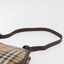 Burberrys Nova Check Shoulder Bag Canvas Leather Beige Gold Auth bs34544-8