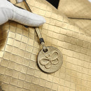 BOTTEGA VENETA INTRECCIATO Tote Bag Leather Gold Auth bs34545-10