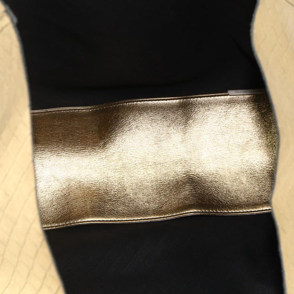 BOTTEGA VENETA INTRECCIATO Tote Bag Leather Gold Auth bs34545