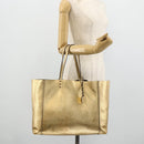 BOTTEGA VENETA INTRECCIATO Tote Bag Leather Gold Auth bs34545-19