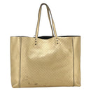 BOTTEGA VENETA INTRECCIATO Tote Bag Leather Gold Auth bs34545-2