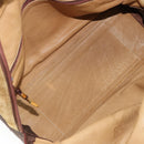 LOEWE Anagram Hand Bag Suede Leather Beige Gold Auth bs34546-12