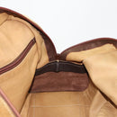 LOEWE Anagram Hand Bag Suede Leather Beige Gold Auth bs34546-20