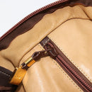LOEWE Anagram Hand Bag Suede Leather Beige Gold Auth bs34546-22
