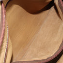 LOEWE Anagram Hand Bag Suede Leather Beige Gold Auth bs34546-23