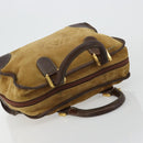 LOEWE Anagram Hand Bag Suede Leather Beige Gold Auth bs34546-6