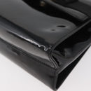 Salvatore Ferragamo Vala Hand Bag Patent leather 2way Black Gold Auth bs34547-13