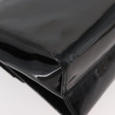 Salvatore Ferragamo Vala Hand Bag Patent leather 2way Black Gold Auth bs34547-14
