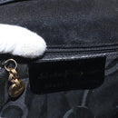 Salvatore Ferragamo Vala Hand Bag Patent leather 2way Black Gold Auth bs34547-18