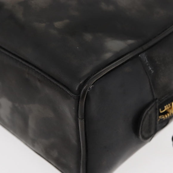 CHANEL Clutch Bag Patent leather Black Gold CC Auth bs34548