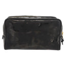 CHANEL Clutch Bag Patent leather Black Gold CC Auth bs34548-3