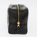 CHANEL Clutch Bag Patent leather Black Gold CC Auth bs34548-6