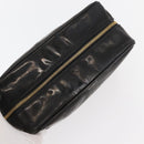 CHANEL Clutch Bag Patent leather Black Gold CC Auth bs34548-7