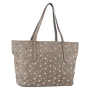 Jimmy Choo Tote Bag Leather Gray Gold Auth bs34549-1