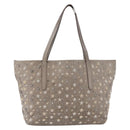 Jimmy Choo Tote Bag Leather Gray Gold Auth bs34549-13