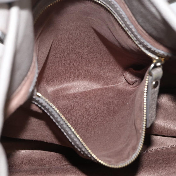 Jimmy Choo Tote Bag Leather Gray Gold Auth bs34549