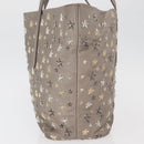 Jimmy Choo Tote Bag Leather Gray Gold Auth bs34549-3