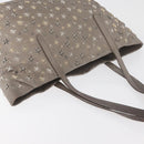 Jimmy Choo Tote Bag Leather Gray Gold Auth bs34549-6