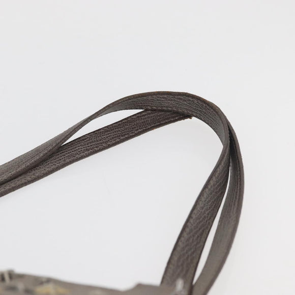 Jimmy Choo Tote Bag Leather Gray Gold Auth bs34549