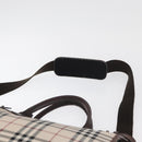 BURBERRY Nova Check Tote Bag Canvas Leather 2way Beige Silver Auth bs34550-15
