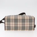 BURBERRY Nova Check Tote Bag Canvas Leather 2way Beige Silver Auth bs34550-6