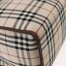 BURBERRY Nova Check Tote Bag Canvas Leather 2way Beige Silver Auth bs34550-10