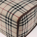BURBERRY Nova Check Tote Bag Canvas Leather 2way Beige Silver Auth bs34550-16