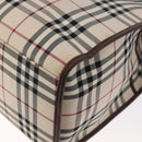 BURBERRY Nova Check Tote Bag Canvas Leather 2way Beige Silver Auth bs34550-18