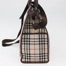 BURBERRY Nova Check Tote Bag Canvas Leather 2way Beige Silver Auth bs34550-5