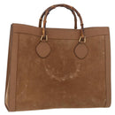 GUCCI Bamboo Tote Bag Suede Leather Brown Gold 002 1186 0259 Auth bs34551-1