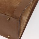 GUCCI Bamboo Tote Bag Suede Leather Brown Gold 002 1186 0259 Auth bs34551-15