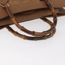 GUCCI Bamboo Tote Bag Suede Leather Brown Gold 002 1186 0259 Auth bs34551-8