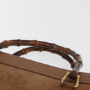 GUCCI Bamboo Tote Bag Suede Leather Brown Gold 002 1186 0259 Auth bs34551-14
