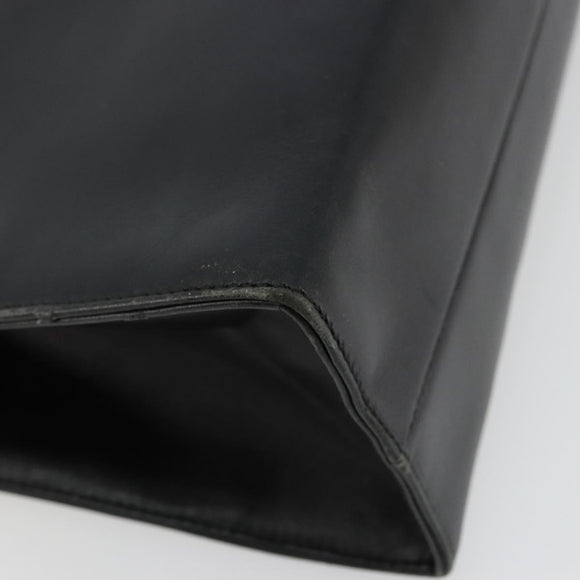 GUCCI Hand Bag Leather Black Gold 000 2058 0569 0 Auth bs34553