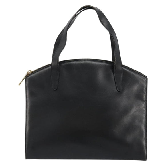 GUCCI Hand Bag Leather Black Gold 000 2058 0569 0 Auth bs34553