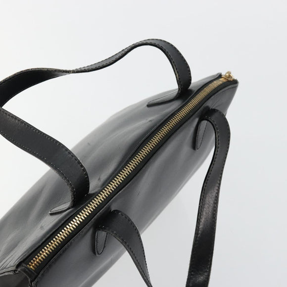GUCCI Hand Bag Leather Black Gold 000 2058 0569 0 Auth bs34553