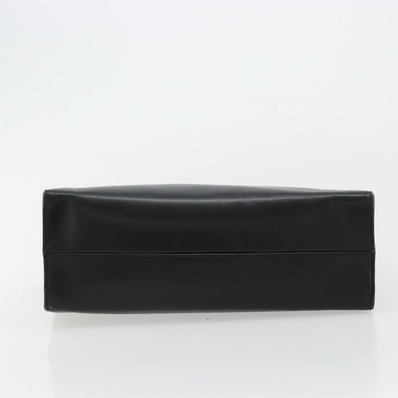 GUCCI Hand Bag Leather Black Gold 000 2058 0569 0 Auth bs34553