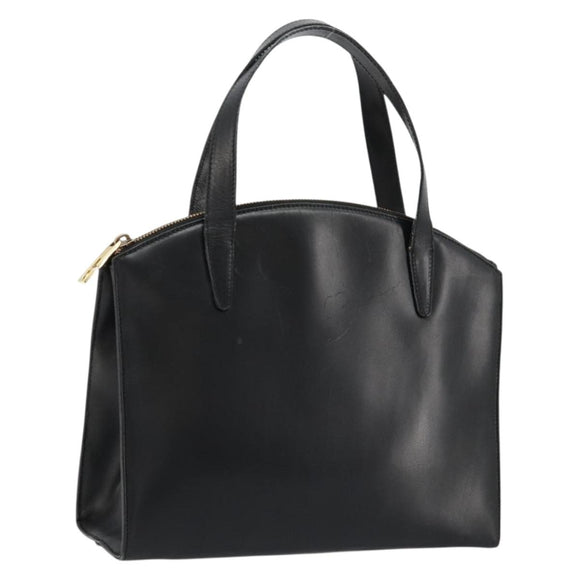 GUCCI Hand Bag Leather Black Gold 000 2058 0569 0 Auth bs34554