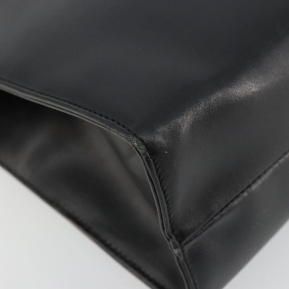 GUCCI Hand Bag Leather Black Gold 000 2058 0569 0 Auth bs34554