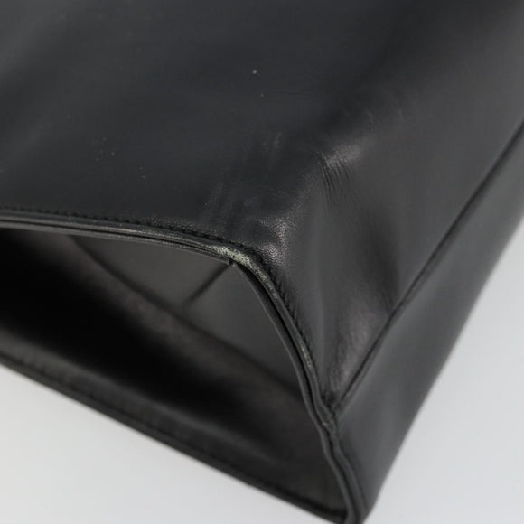GUCCI Hand Bag Leather Black Gold 000 2058 0569 0 Auth bs34554