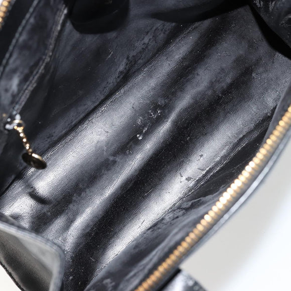 GUCCI Hand Bag Leather Black Gold 000 2058 0569 0 Auth bs34554