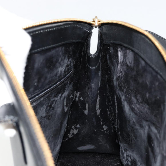 GUCCI Hand Bag Leather Black Gold 000 2058 0569 0 Auth bs34554