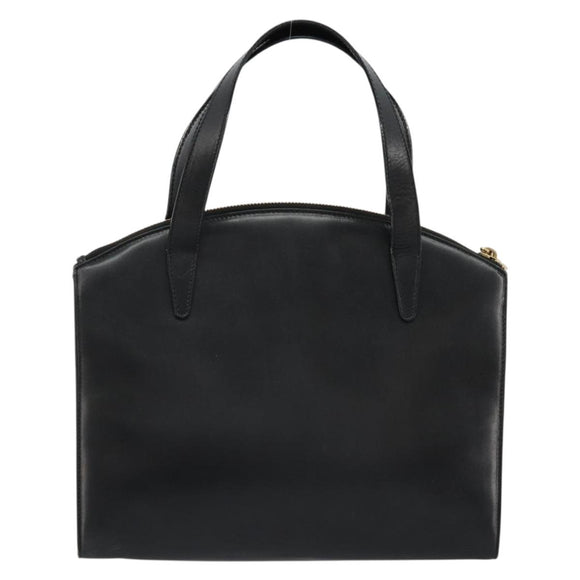 GUCCI Hand Bag Leather Black Gold 000 2058 0569 0 Auth bs34554