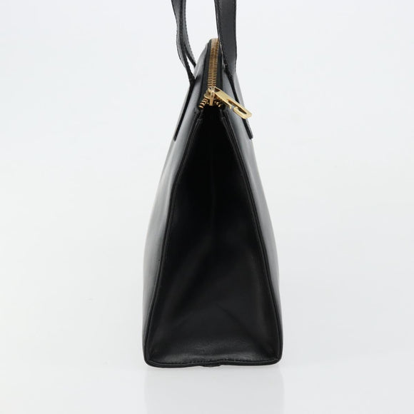 GUCCI Hand Bag Leather Black Gold 000 2058 0569 0 Auth bs34554